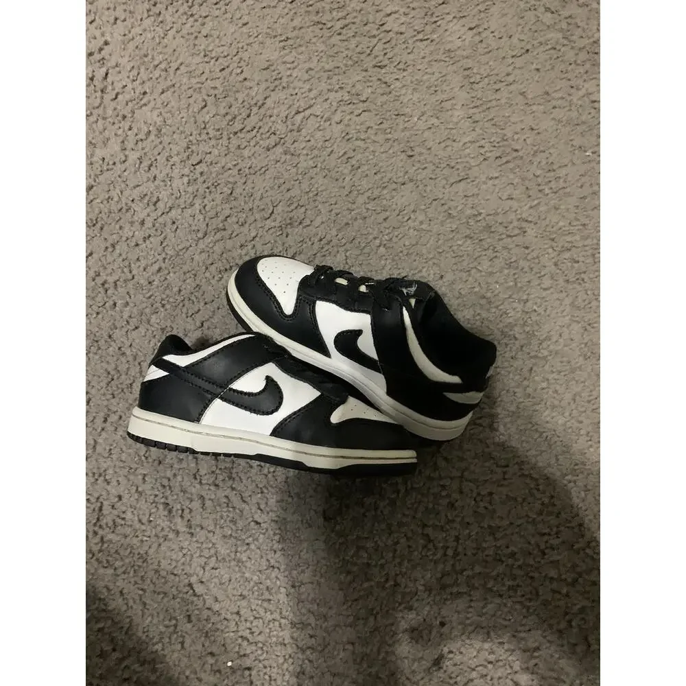 Size 9c-Nike Dunk Low Panda Shoes Kids Black White TD Low Top CW1589-100